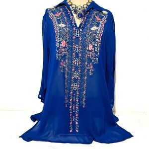 Soft Surroundings Embroidered Lightweight Tunic